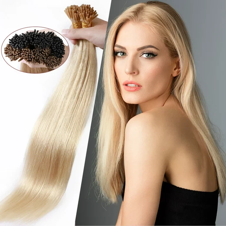 Straight I tip hair extension Straight I tip hair extension
